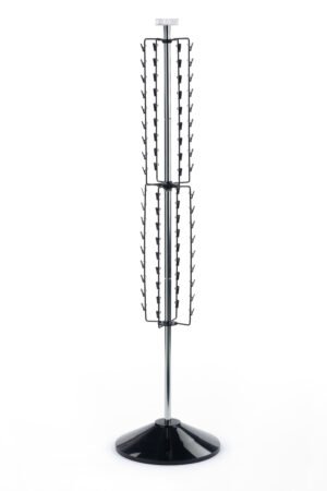 Floorstanding Chip Bag Mechandiser w/ Header, Rotating, 72 Clips - Black