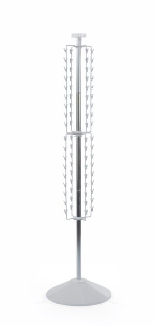 Floorstanding Chip Bag Mechandiser w/ Header, Rotating, 72 Clips - Black