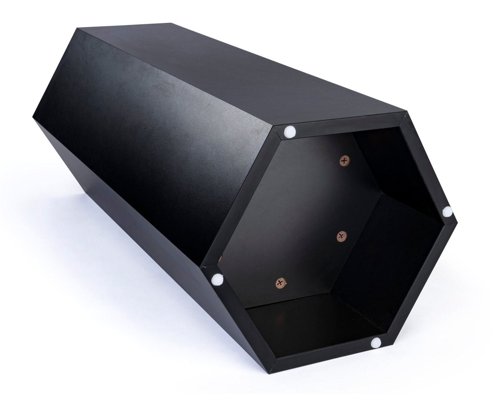 Hexagonal Display Pedestal, Laminated Particle Board, 3 Size Options - Black