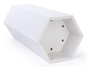 Hexagonal Display Pedestal, Laminated Particle Board, 3 Size Options - White