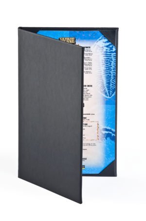 Menu Cover Holds (2) 8.5 x 14 Menus, Photo Album Corners, Double Panel - Black