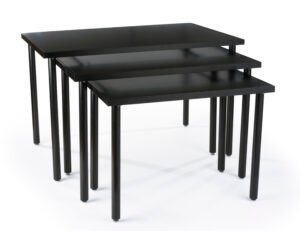 Nesting Display Tables, Rectangular, Set of 3 - Black