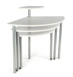 Nesting Display Tables with 4 Tiers, Swiveling - Maple
