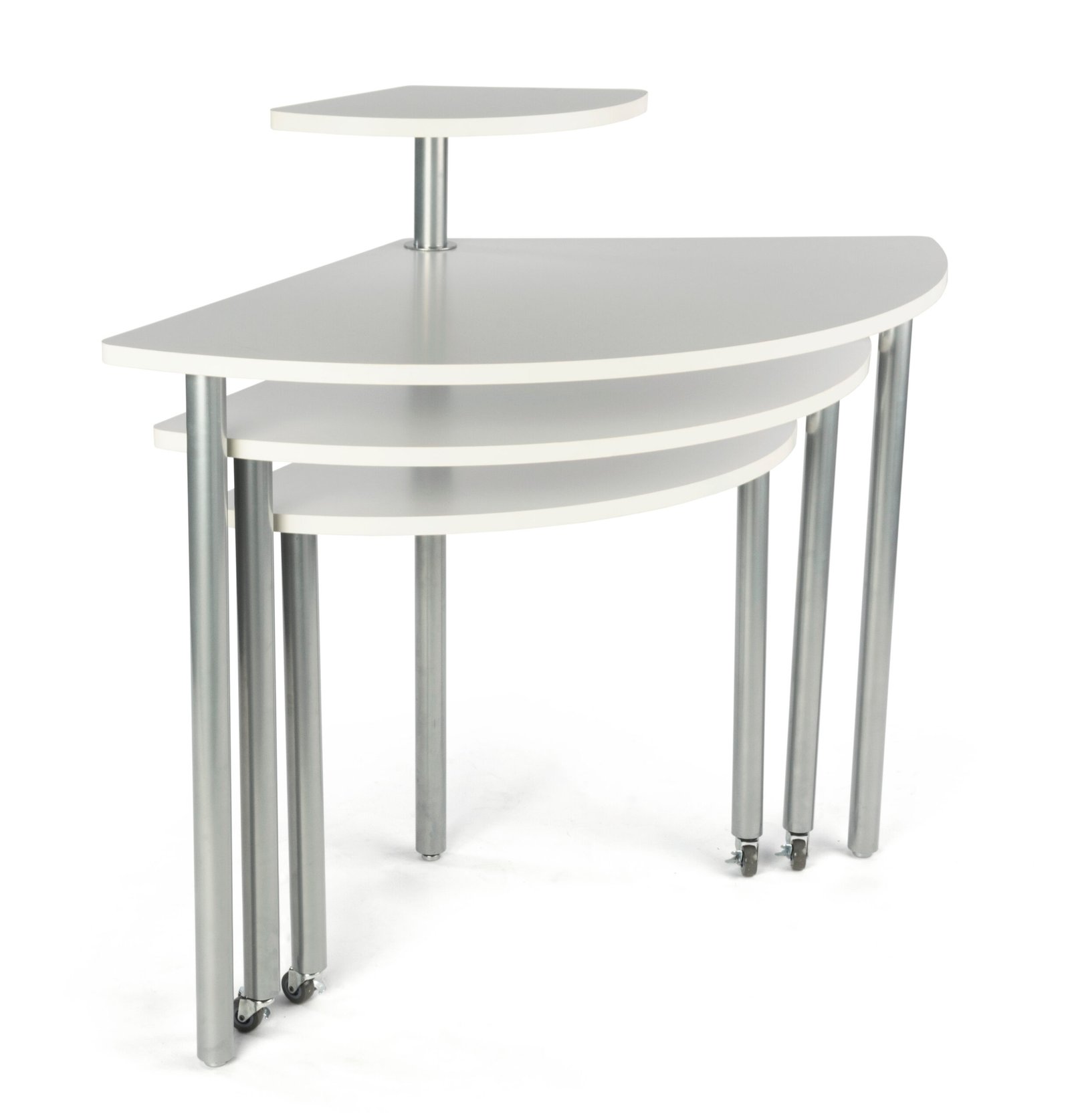 Nesting Display Tables with 4 Tiers, Swiveling - Maple