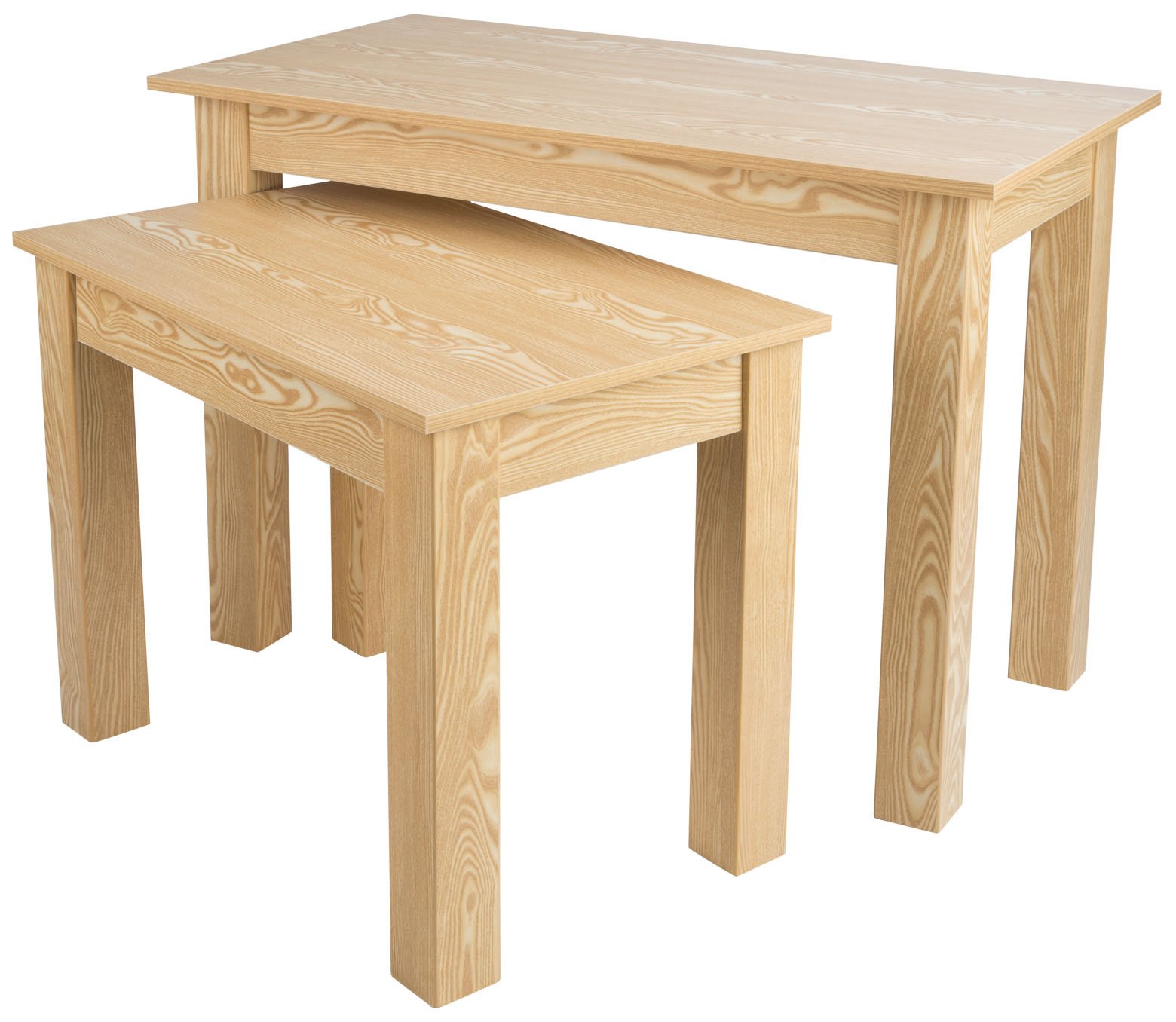 Nesting Tables, Rectangular, Set of 2, 45” Wide Large Table - Ash
