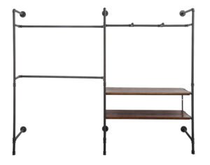 Pipeline Add-On as Set of 2 Shelves with Brackets – Dark Brown