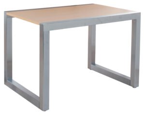 Retail Table with Satin Chrome Finish, and Adjustable Floor Levelers - Maple
