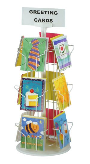 Rotating Greeting Card Display w/ Sign Clip, Countertop