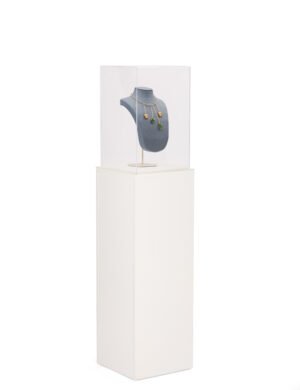 White Display Pedestal for Floor, Lift Off Acrylic Topper, 3 Sizes - White