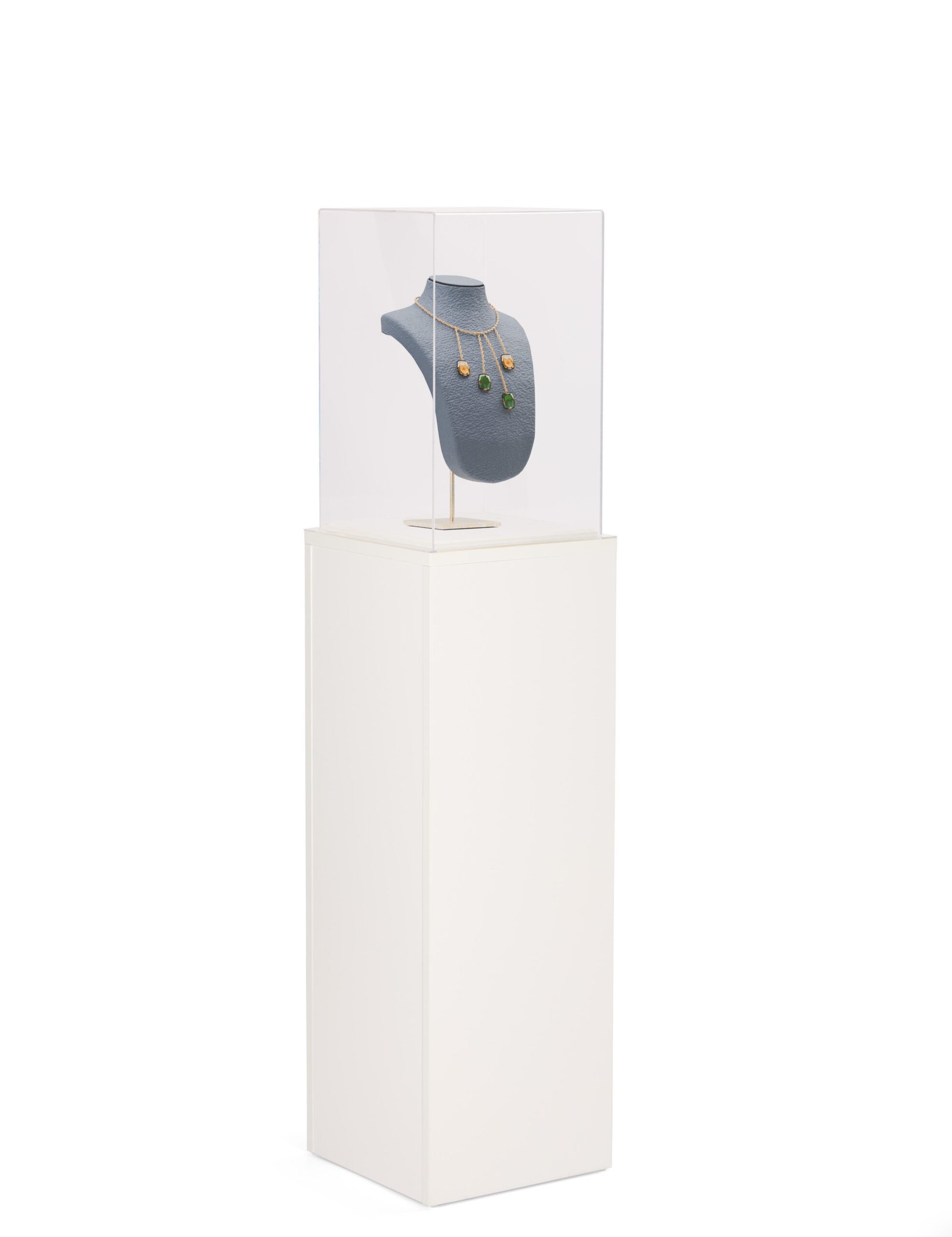 White Display Pedestal for Floor, Lift Off Acrylic Topper, 3 Sizes - White