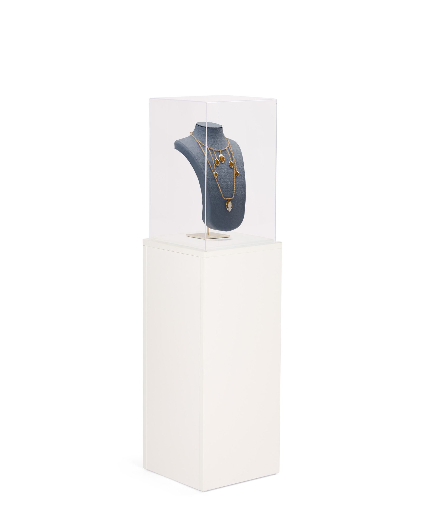 White Display Pedestal for Floor, Lift Off Acrylic Topper, 3 Sizes - White