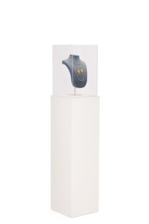 White Display Pedestal for Floor, Lift Off Acrylic Topper, 3 Sizes - White