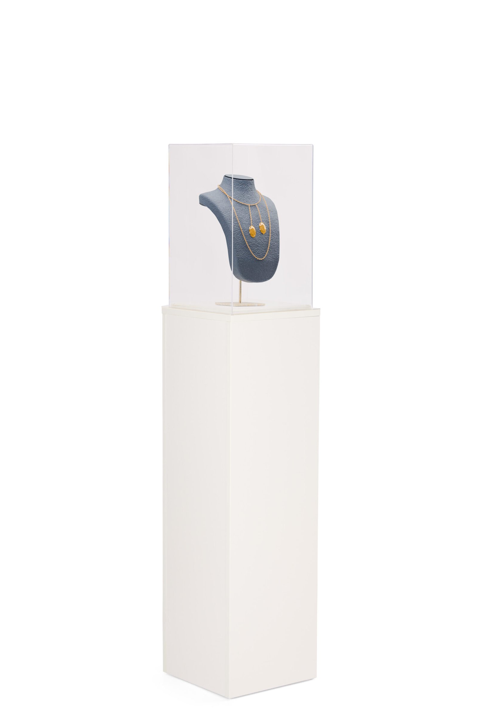 White Display Pedestal for Floor, Lift Off Acrylic Topper, 3 Sizes - White