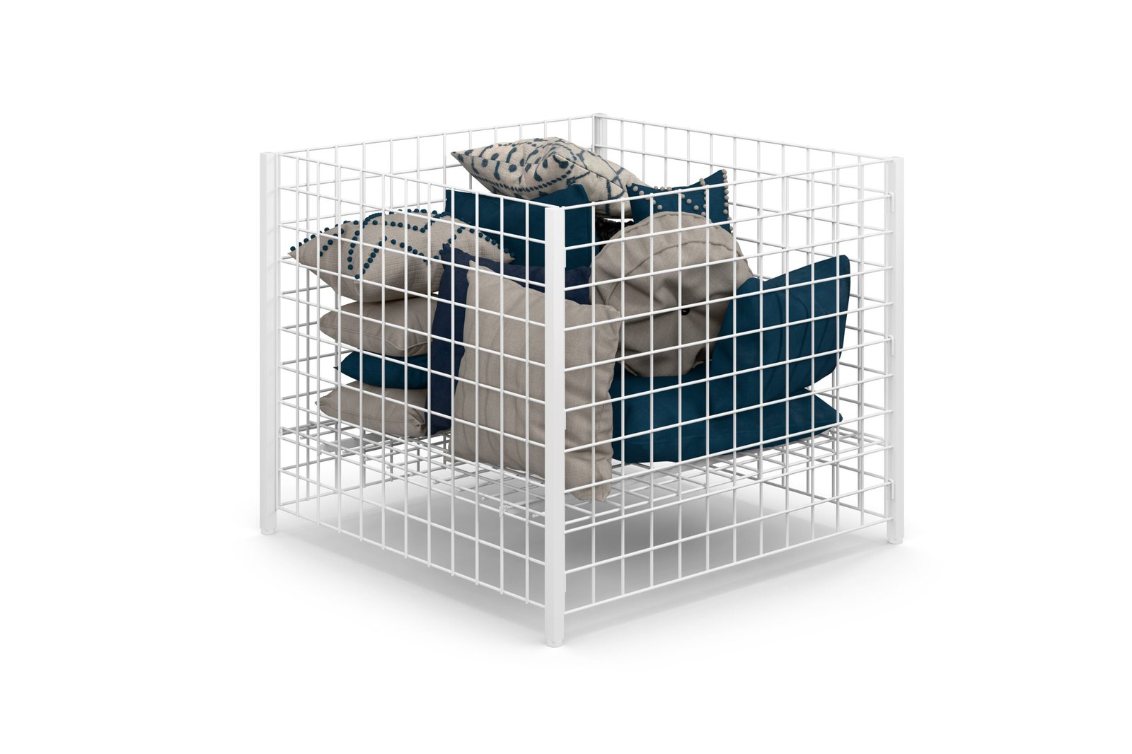 Wire Dump Bins w/ Adjustable Shelf, 22.5 cu. ft. of Storage, Floor Standing