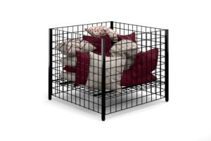 Wire Dump Bins w/ Adjustable Shelf, Floor Standing