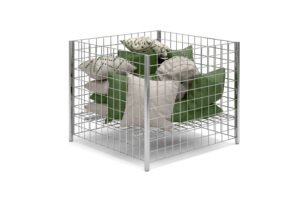 Wire Dump Bins w/ Adjustable Shelf, Floor Standing