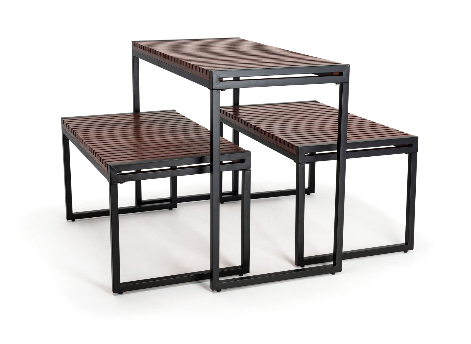 Wooden Nesting Display Tables, Rectangular, Set of 3 – Dark Brown