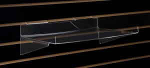 16 x 10 inch Slatwall Shelf - Clear Acrylic