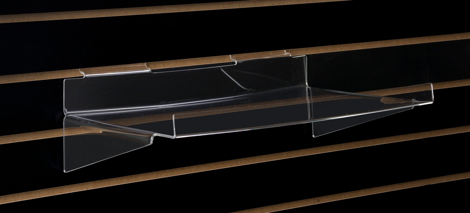 16 x 10 inch Slatwall Shelf - Clear Acrylic