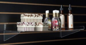 16 x 10 inch Slatwall Shelf - Clear Acrylic