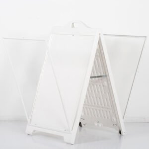 24″w x 36″h SignPro Sidewalk Sign – White With Lens- Double Sided A-Frame Sidewalk Sign Stand