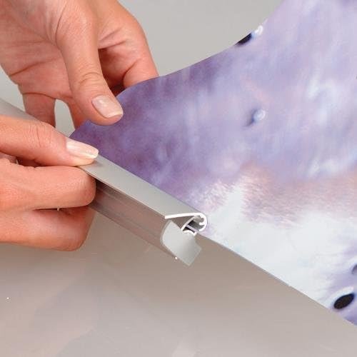 M&T Displays 31.50x78.74 inch L Shaped New Age Quick Banner Holder Stand for Convention Conference Trade Show Display Office Floor Standing Silver Anodized Aluminum Portrait Indoor - Image 9