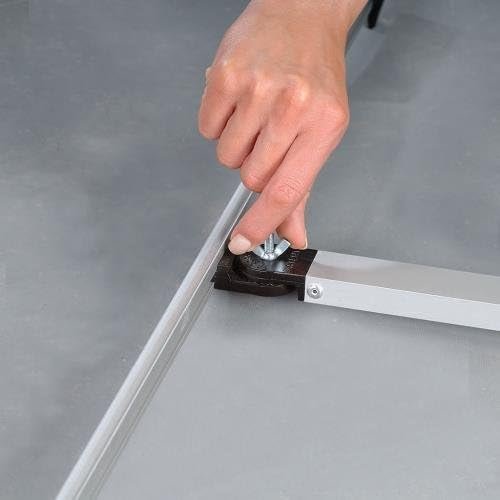 M&T Displays 31.50x78.74 inch L Shaped New Age Quick Banner Holder Stand for Convention Conference Trade Show Display Office Floor Standing Silver Anodized Aluminum Portrait Indoor - Image 5