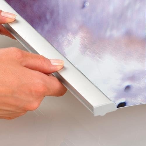 M&T Displays 31.50x78.74 inch L Shaped New Age Quick Banner Holder Stand for Convention Conference Trade Show Display Office Floor Standing Silver Anodized Aluminum Portrait Indoor - Image 8