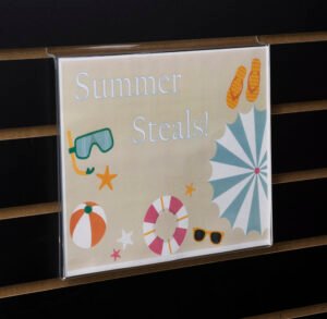 5.5 x 8.5 Sign Frame for Slatwall, Side-Loading - Clear