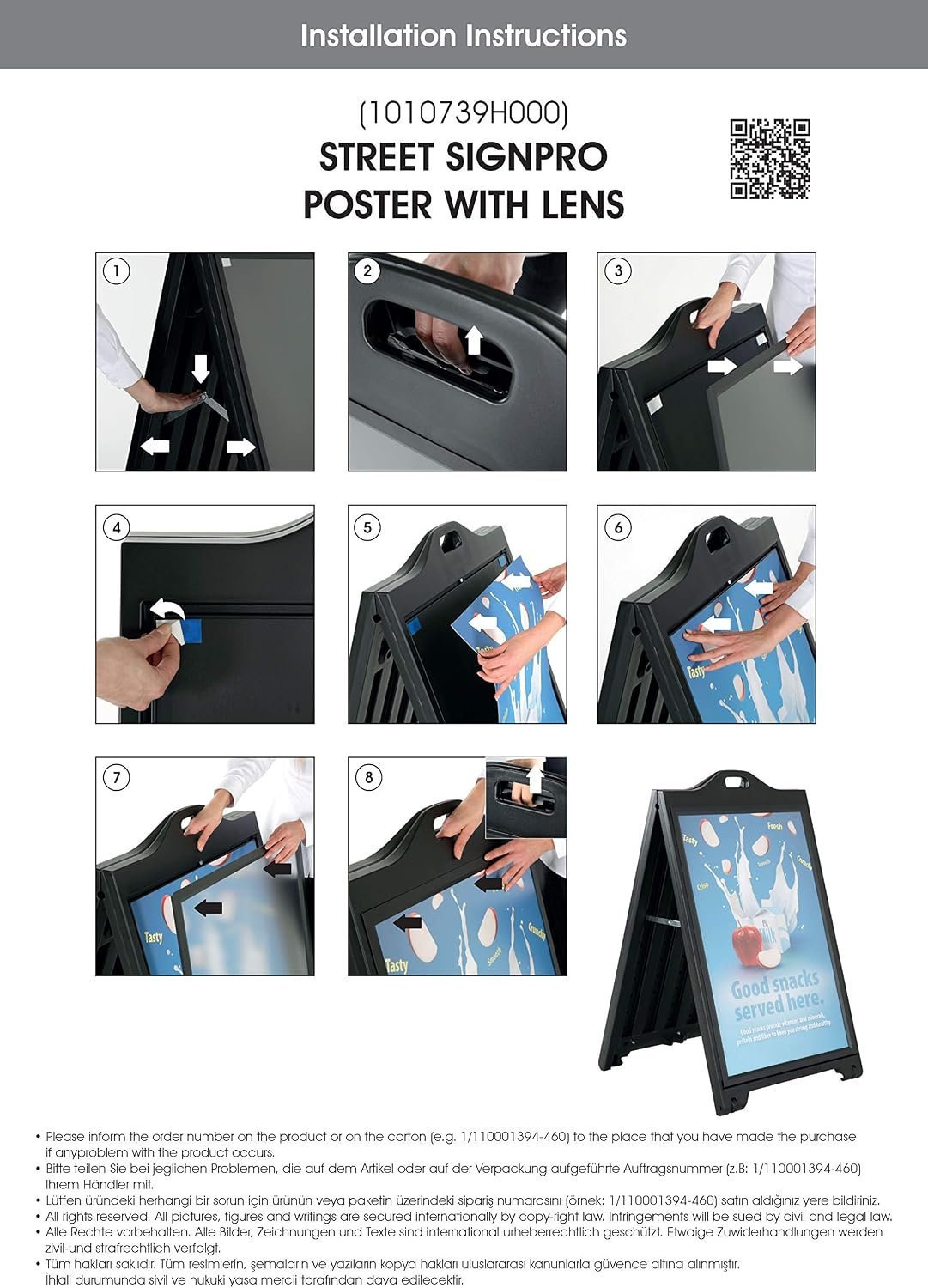 24″w x 36″h SignPro Sidewalk Sign – White With Lens- Double Sided A-Frame Sidewalk Sign Stand - Image 4