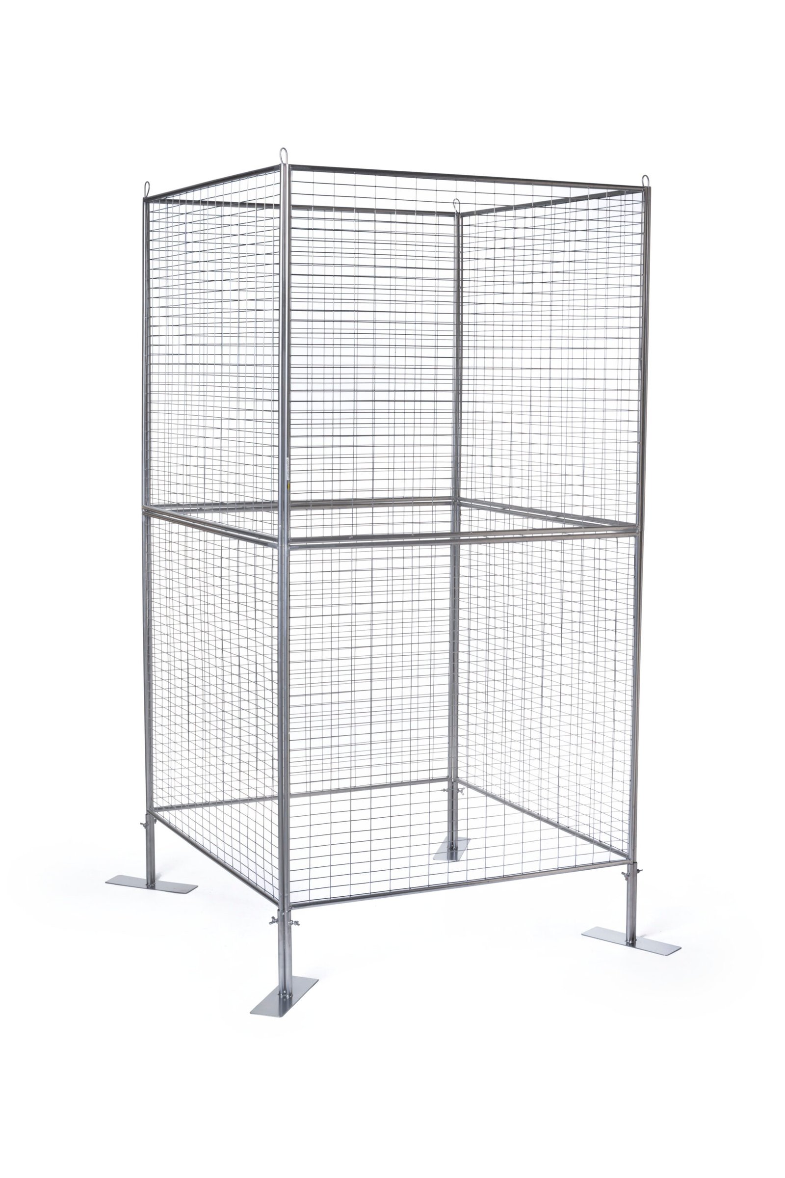 Art Display Grid, Square-Shaped, 4-Sided, (8) 3' x 3' Panels, Iron Mesh - Black