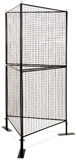 Art Display Grid, Triangle-Shaped, (6) 3' x 3' Panels, Iron Mesh - Black