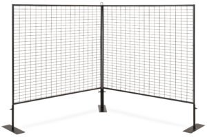 Art Display Grid, V-Shaped, (2) 3' x 3' Panels, Iron Mesh - Black