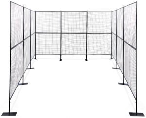 Art Display Grid, V-Shaped, (4) 3' x 3' Panels, Iron Mesh - Black
