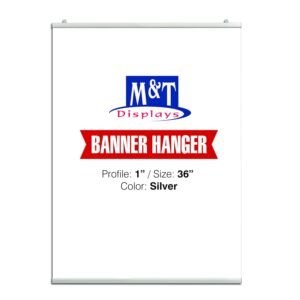 DisplaysMarket Poster Clamp Set 1" Silver Anodized Aluminum for 36 Poster Width, Reusable