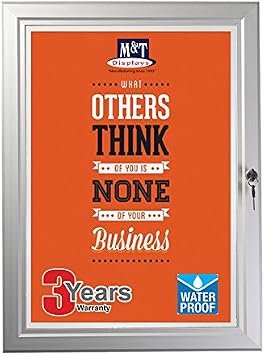 Enclosed Bulletin Board for Outdoor Use with Locking Door,Weatherproof, Easy to Change, 3 Year Warranty (22x28)