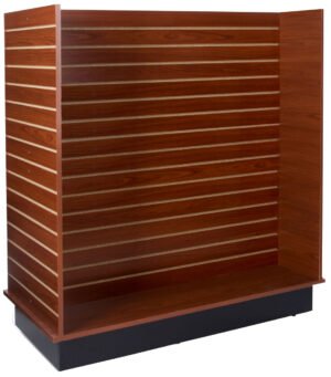 H-Shaped Slatwall Gondola Fixture, Base Wheels - Cherry