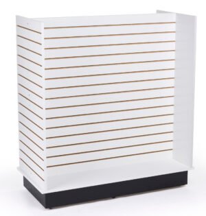 H-Shaped Slatwall Gondola Fixture, Base Wheels - Cherry