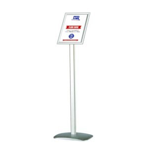 M&T Displays Advertising Restaurant Aluminum Sign Post, Silver A4 8.5x11 Inch Poster Size, Mitred Corner, Landscape and Portrait Use, Reusable and Durable Message Board, Free...