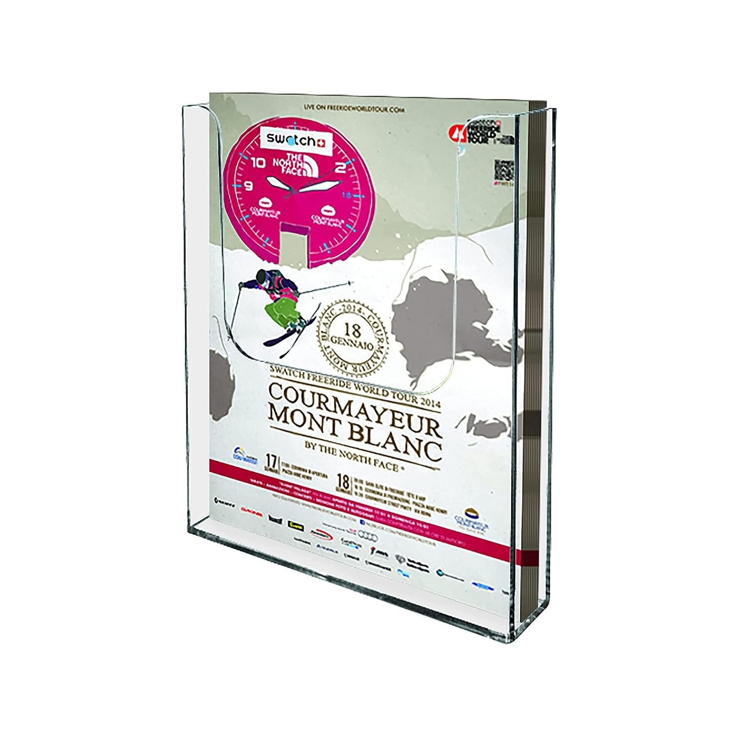 M&T Displays Clear Acrylic Wall Mount Brochure Holder 5.5x8.5 Inch 1 Tier 1 Pockets Desktop or Wall Mounting Literature Rack Pamphlet Leaflet Flyer Card Display Stand Desk...