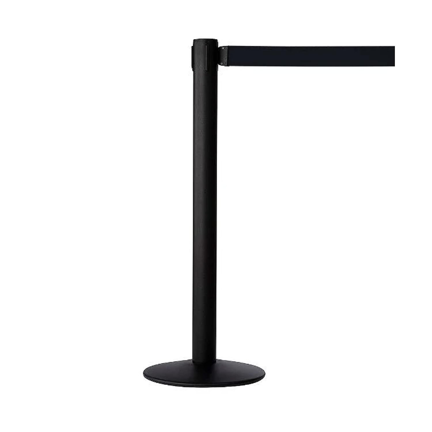 M&T Displays Crowd Control Stanchion Barriers Queue Post 37 inch High Safety Barrier Stands Line Dividers Retractable Black Belt 9.84' / 118 Inch Heavy Base Floor Standing Steel...