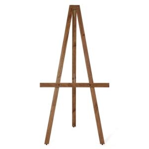 M&T Displays Dark Wood Rustic Art Easel Adjustable Height Stand Tripod Wooden Display for Artist Drawing Painting Canvas Holder Welcome Wedding Sign 23.43x62.80 Inches