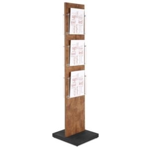 M&T Displays Double Sided, Plywood Poster Stand, Literature Holder, Magazine Rack, Brochure Display Stand, Catalog Leaflet, Flier Holder for Fair, Conference, Showroom Dark Wood...