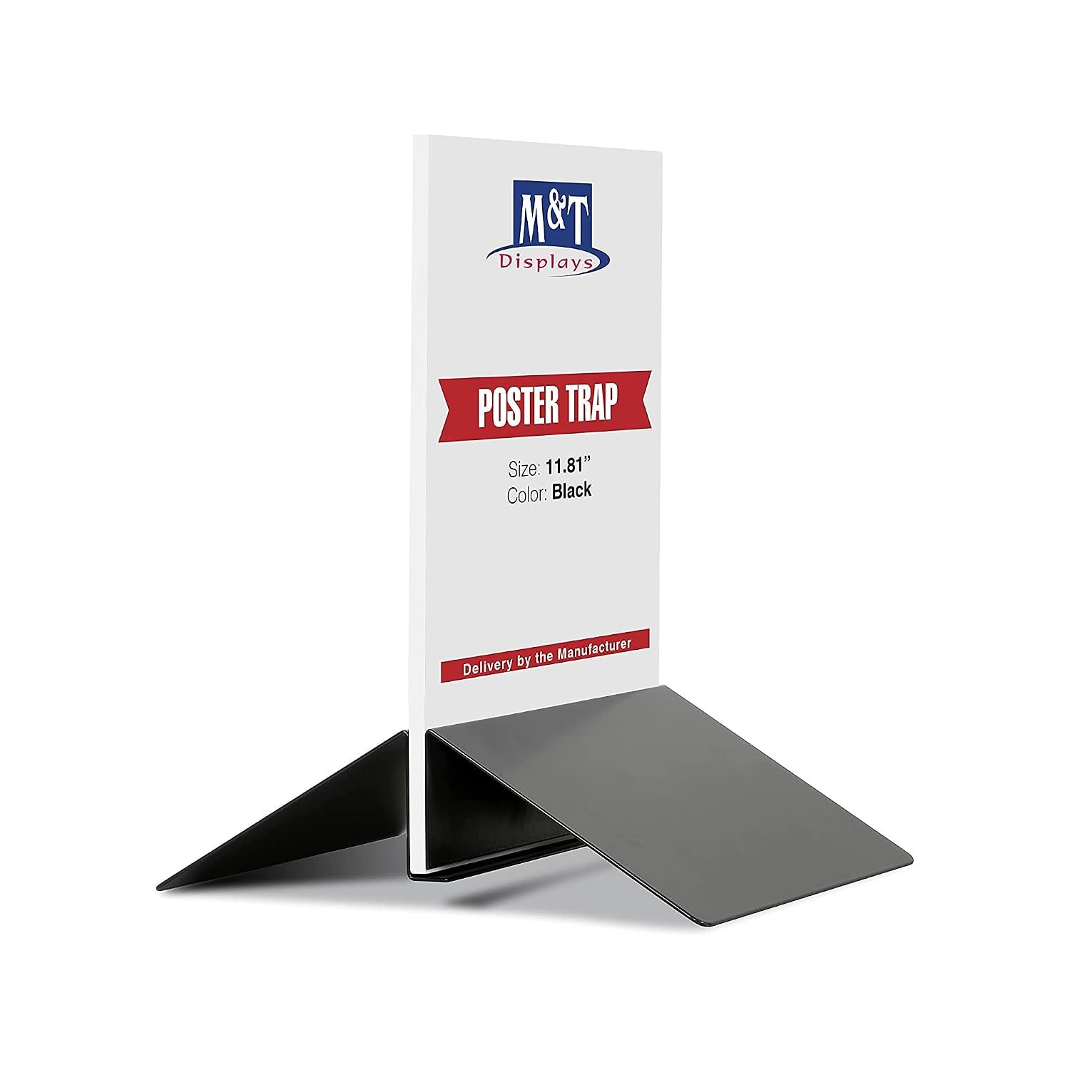 M&T Displays Double Sided useable Advertising Poster Trap Stand 11.80 inch Width Black Steel Powder Coated for Indoor Schools Restaurants Shops Showrooms Exhibitions