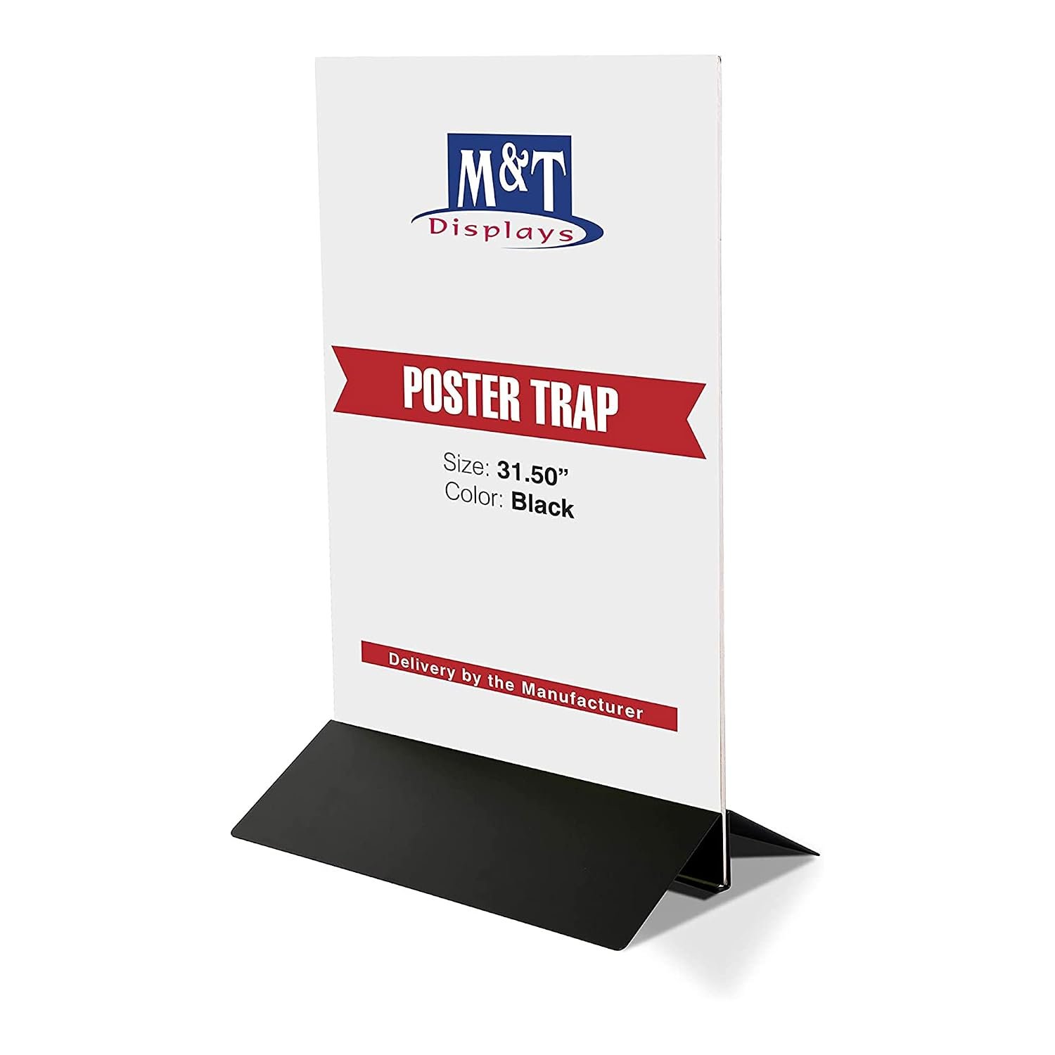 M&T Displays Double Sided useable Advertising Poster Trap Stand 31.50 inch Width Black Steel Powder Coated for Indoor Schools Restaurants Shops Showrooms Exhibitions