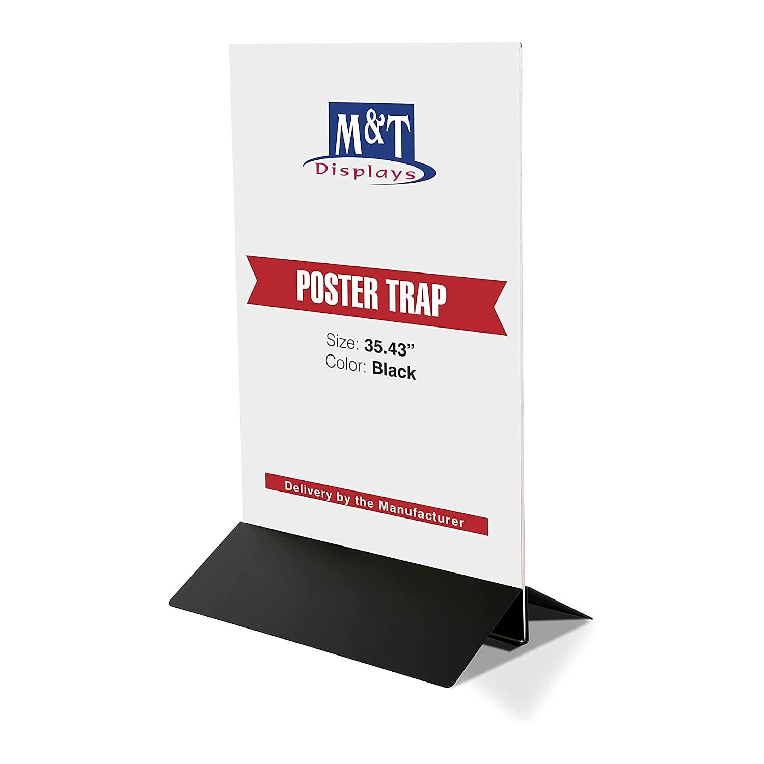 M&T Displays Double Sided useable Advertising Poster Trap Stand 35.40 inch Width Black Steel Powder Coated for Indoor Schools Restaurants Shops Showrooms Exhibitions