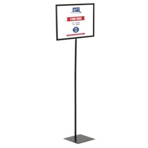 M&T Displays Floor Standing Sign Holder 11x14 Inches Black Landscape Double Sided Menu Poster Display Flat Base For Restaurant Cafe Hotel School Hospital