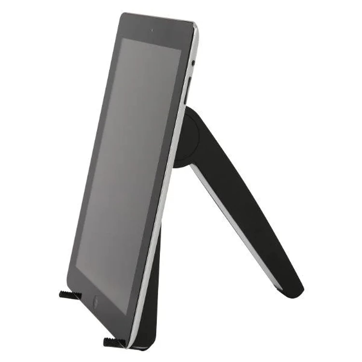 M&T Displays Foldable Tablet and Phone Stand – Black Desktop Countertop Holder for iPad, Galaxy Tab, E-Readers, and Drawing Pads – Adjustable Viewing Angles, Portrait &...