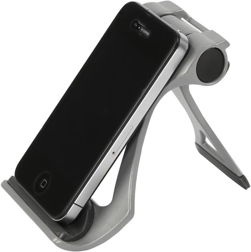 M&T Displays Foldable Universal Desktop Phone Stand – Gray-Black Adjustable Tablet Holder for iPad, E-Reader, Drawing Pad, Mobile Phones, Portable for Home, Office, Kitchen