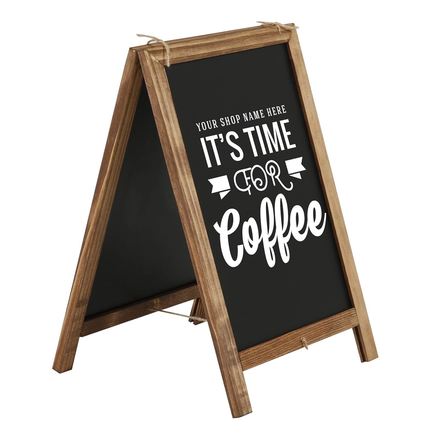 M&T Displays Nature Line Fir Wood Tabletop Double-Sided Mini A Board with Erasable Chalkboard, Ad Frame for Restaurant, Store, Office, Wedding, Party, Event, Home (Dark Wood -...